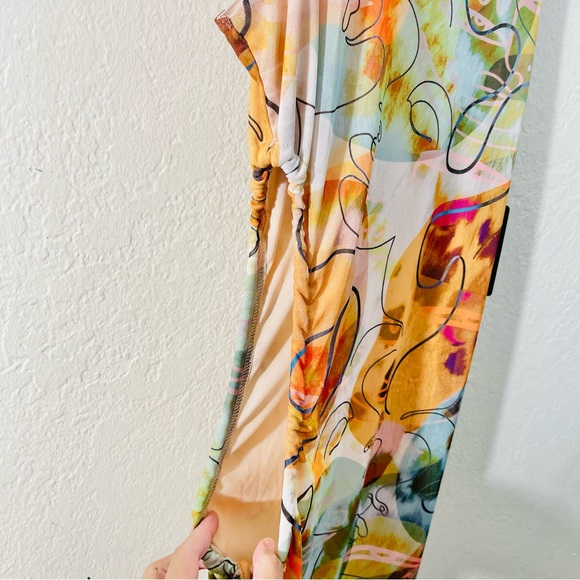 NWT Caution to the Wind Women Multicolor Artsy Sleeveless Bodycon Dress Medium - Picture 6 of 9